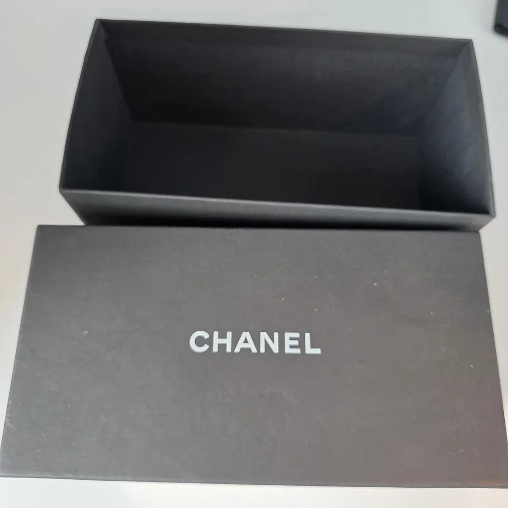Chanel Black Quilted Fabric Eyewear Case with Box and Cleaning Cloth CC Logo